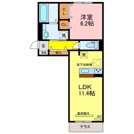 石山駅 徒歩25分 1階の物件間取画像